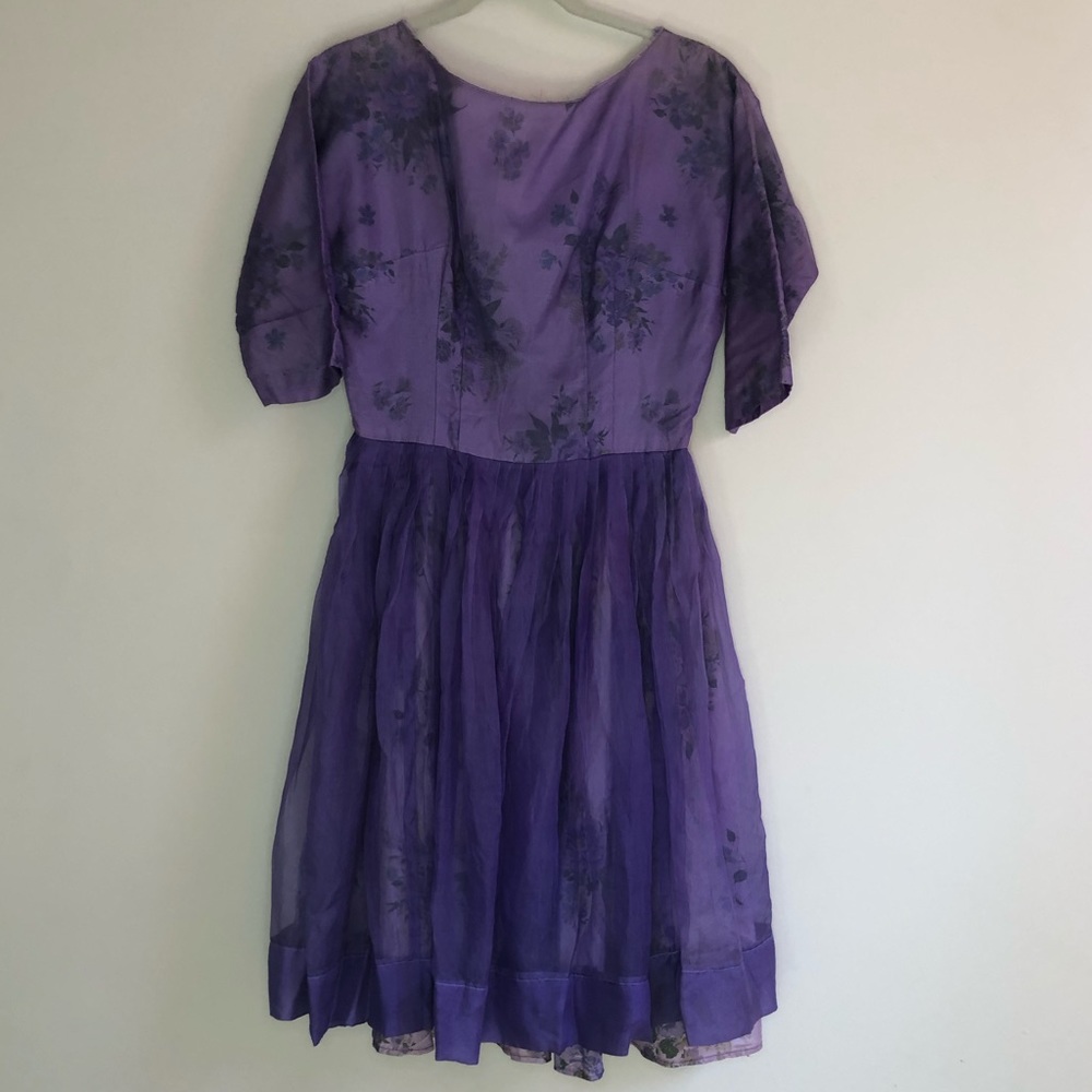 vintage 1950’s lavender floral dream dress